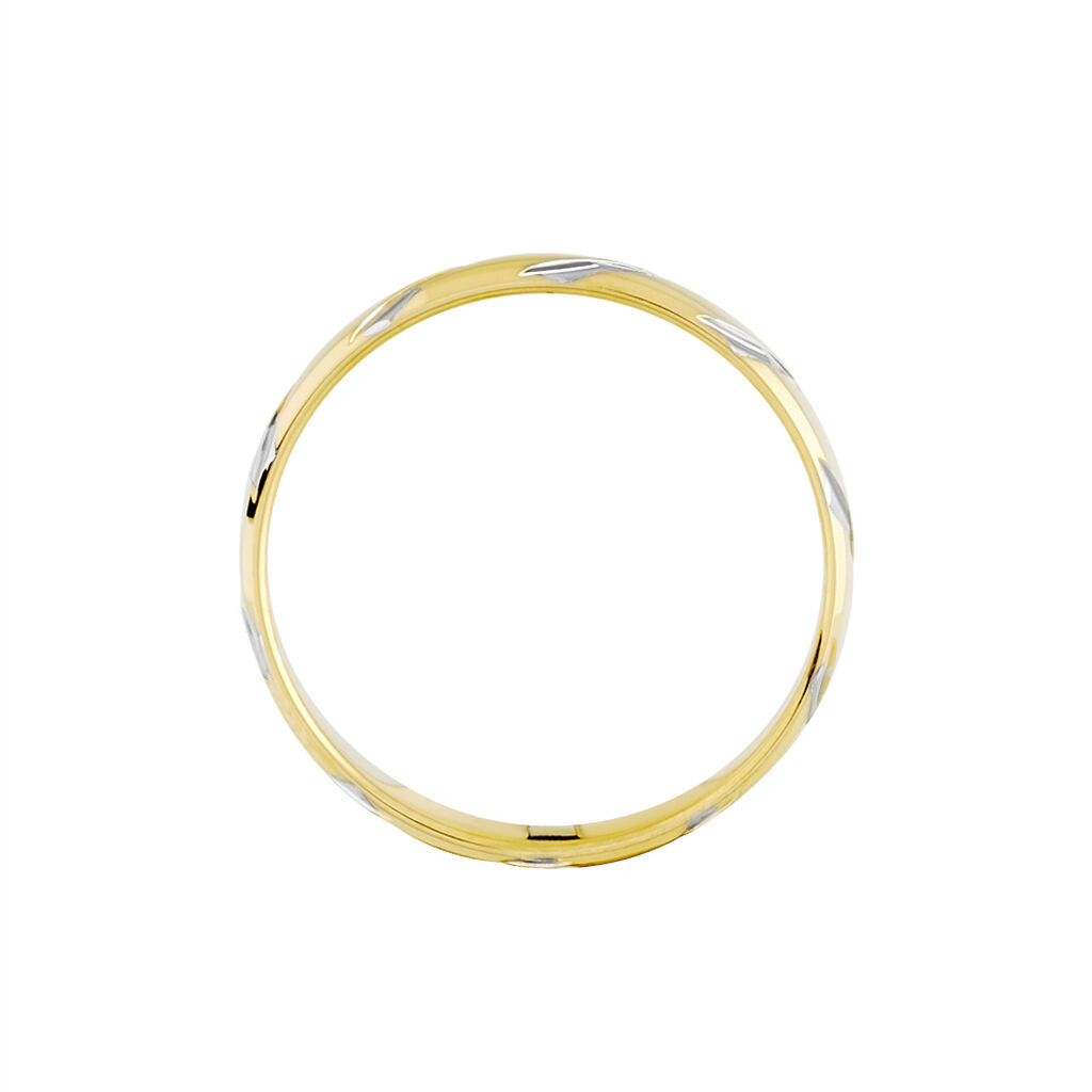 Alliance Strie Fantaisie Demi Jonc Classique Or Bicolore - Spannringe Unisex | OROVIVO