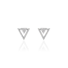Damen Ohrstecker Silber 925 Zirkonia Dreieck - Ohrstecker Damen | OROVIVO