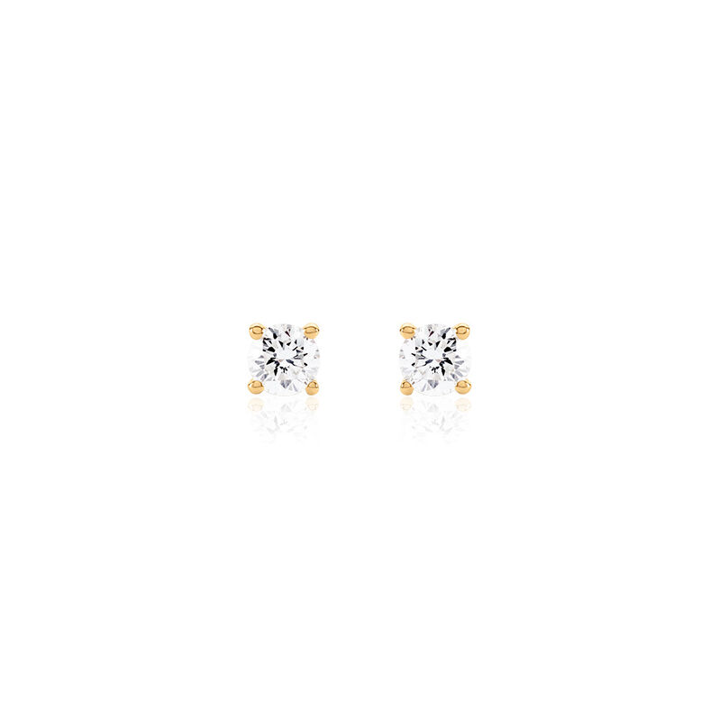 AURELA Damen Ohrstecker Gold 585 (14 Karat) Synthetischer Diamant Wei&szlig; 0,25 ct - Ohrstecker Damen | OROVIVO