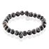 NUSRET Herren Armband Edelstahl Grau Labradorit Schwarz Schädel