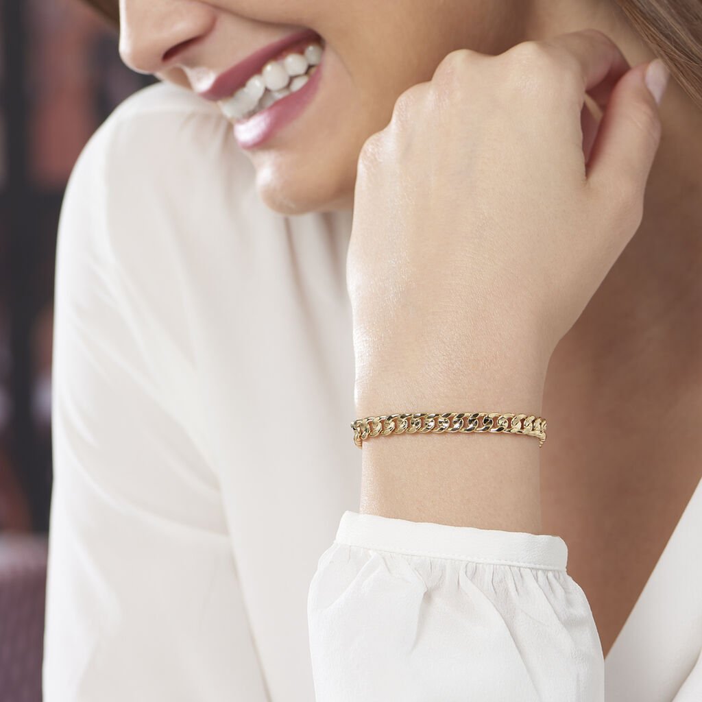 Bracelet Iris Or Jaune Maille Gourmette - Spannringe Herren | OROVIVO