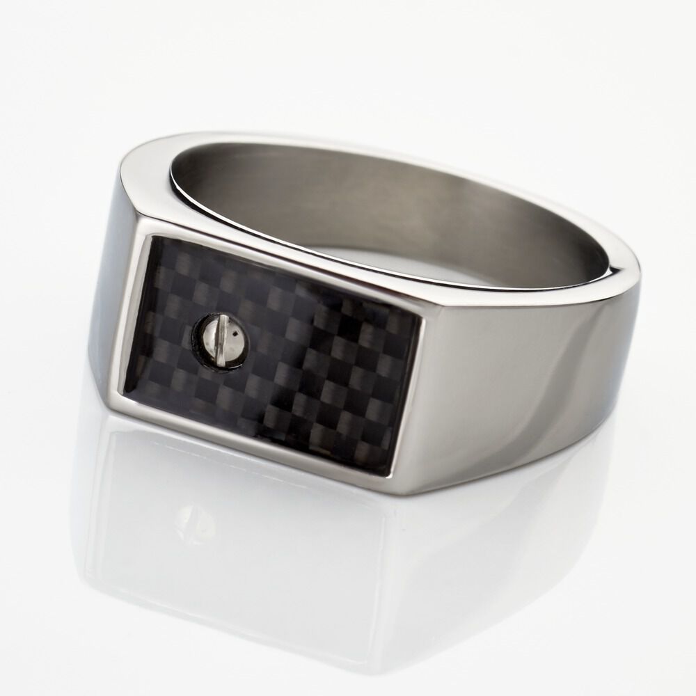 DIESEL Herren-Signet Ring Aus Edelstahl – Gebürstet Silber, Größe 9 – Modell DX14750409