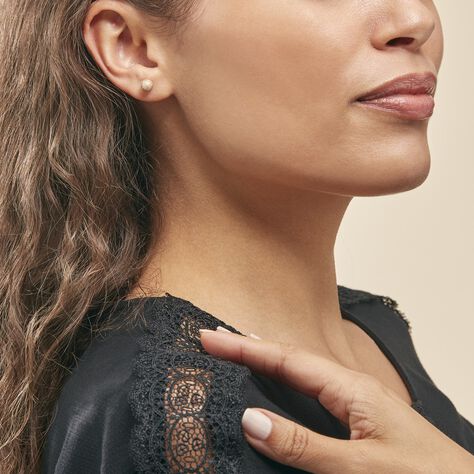 Damen Ohrstecker Gold 375 Kugel Satiniert 6mm - Ohrstecker Damen | OROVIVO