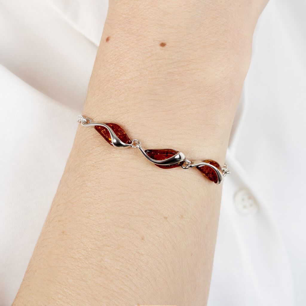 Bracelet Argent Blanc Eve-liseae Ambre - Spannringe Damen | OROVIVO