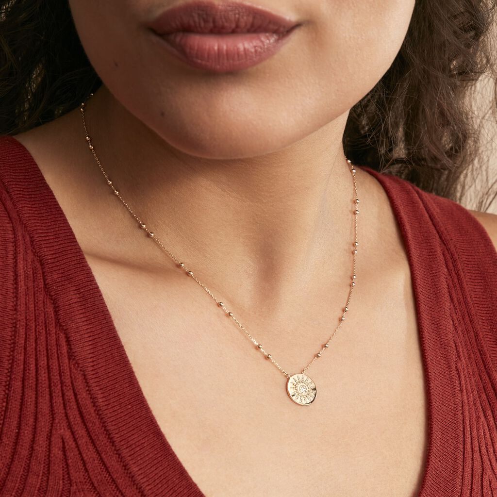 Collier Plaque Or Artea Pastille Soleil Oxyde - Spannringe Damen | OROVIVO