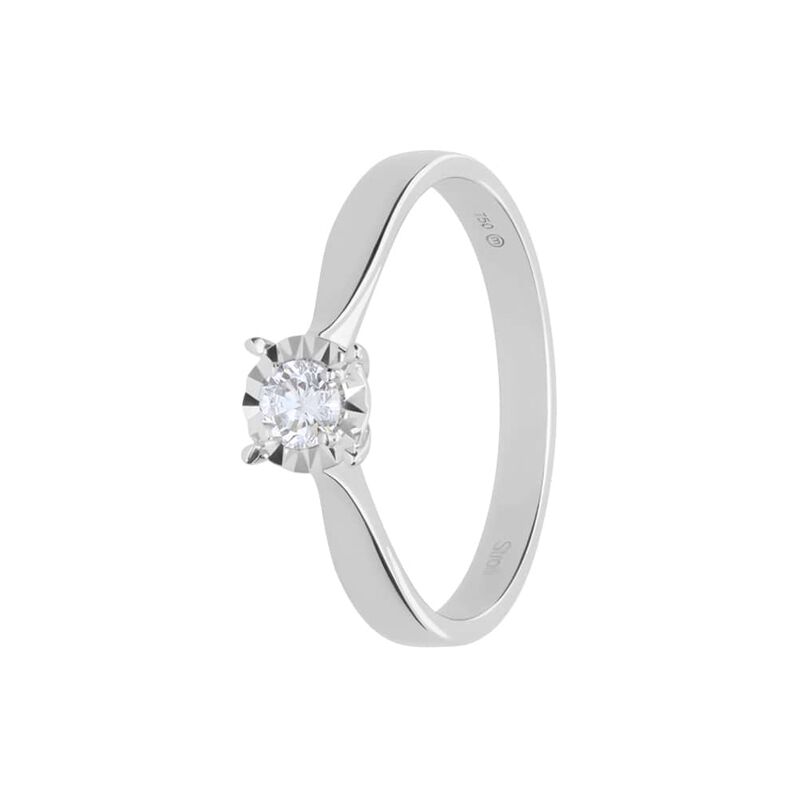 Anello Solitario Diamotion Oro Bianco Diamante - Spannringe Damen | OROVIVO