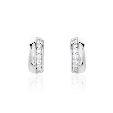 Damen Steckcreolen Silber 925 Zirkonia  - Creolen Damen | OROVIVO