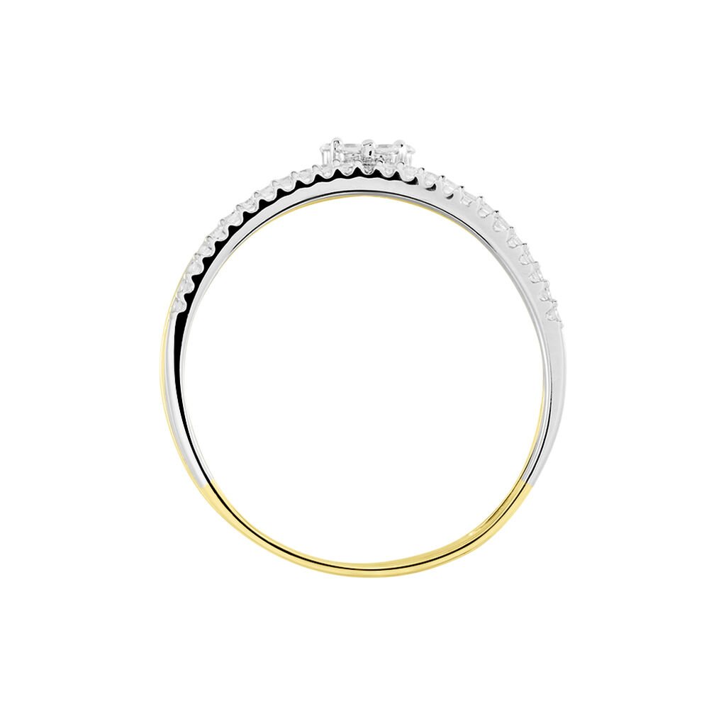 SIMA Damen Ring Gold 375 (9 Karat) Zirkonia Wei&szlig; B 4,7 mm