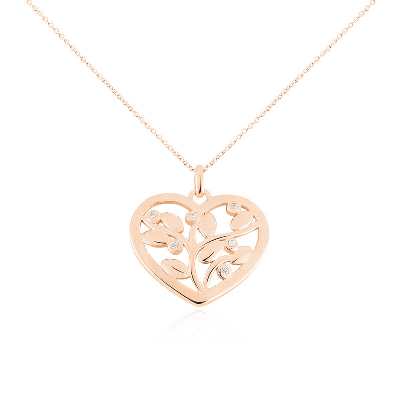 Collier Argent Rose Douglas Cœur Oxyde - Spannringe Damen | OROVIVO