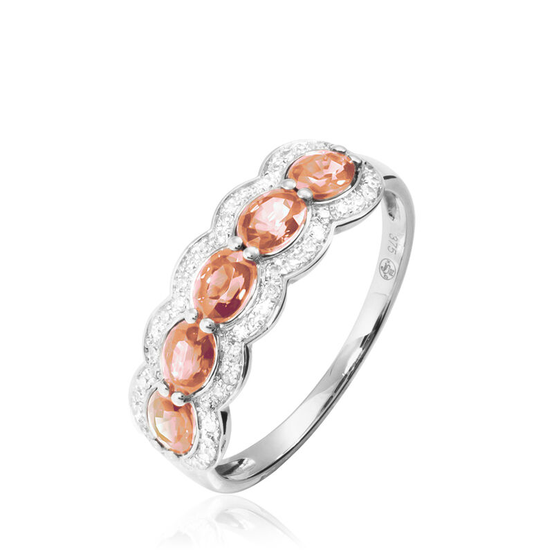 Bague Margaux Or Blanc Morganite Et Diamant - Spannringe Damen | OROVIVO