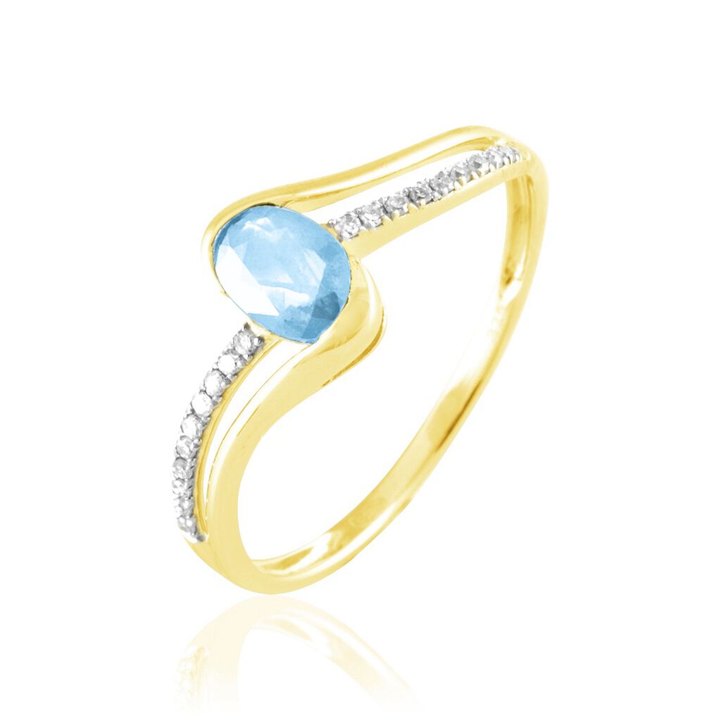 Bague Anja Or Jaune Topaze Et Diamant - Spannringe Damen | OROVIVO