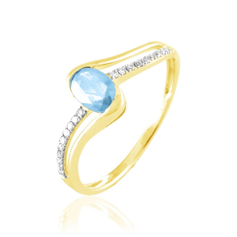 Bague Anja Or Jaune Topaze Et Diamant - Spannringe Damen | OROVIVO