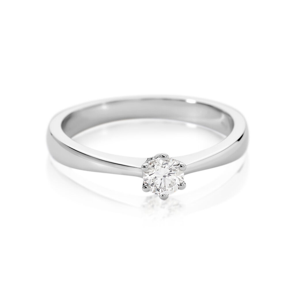 AMARUNE Damen Ring Platin Weiß 600 Diamant Weiß 0,25 ct, Ring mit Stein