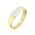 Damen Ring Gold 375 (9 Karat) Diamant Weiß 0,25 ct Rechteckig