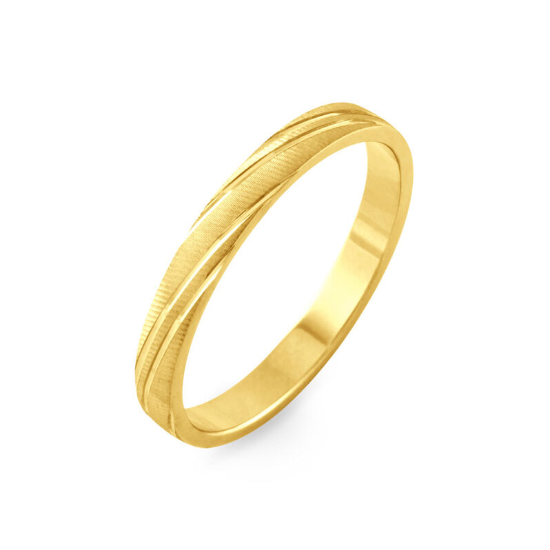 Alliance Eros Brossee Ruban Plat Or Jaune - Spannringe Familie | OROVIVO