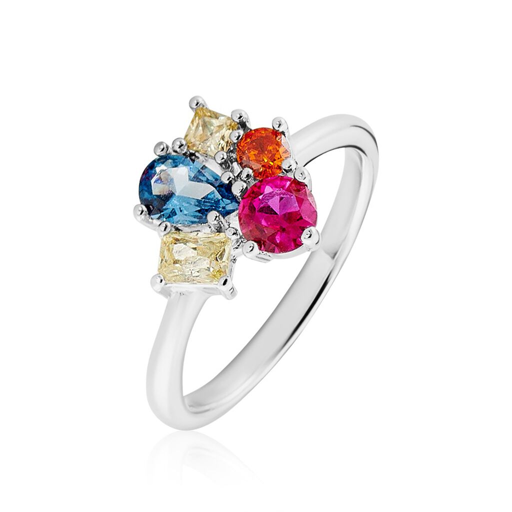 Damen Ring Silber Silber 925 Spinell Rot 0,41ct Blume Laylani  - Ringe mit Stein Damen | OROVIVO