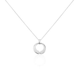 Damen Halskette Weißgold 375 Diamant 0,08ct Kreis Valencia - Ketten mit Anhänger Damen | OROVIVO