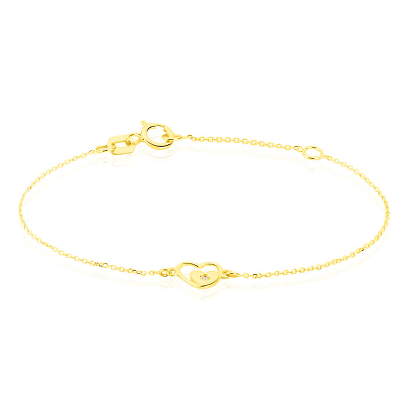Bracelet Or Jaune Terentille Cœur Oxyde - Spannringe Kinder | OROVIVO