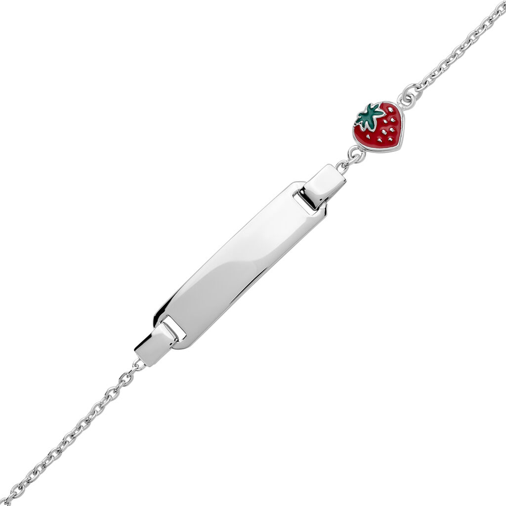 Kinder ID Armband Silber 925 Früchte Erdbeere 1,6cm - Armbänder Kinder | OROVIVO