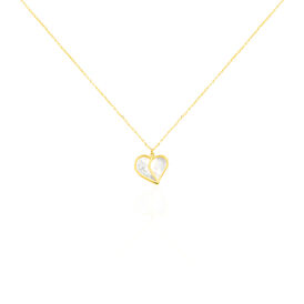 Damen Halskette Gold 375 Perlmutt Herz - Herzketten Damen | OROVIVO