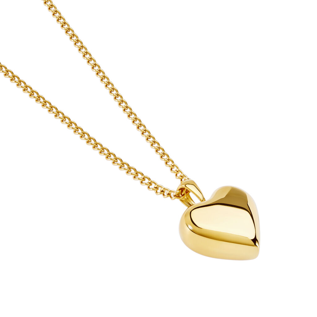 LEONIE Damen Collier Edelstahl vergoldet Herz B 2 mm