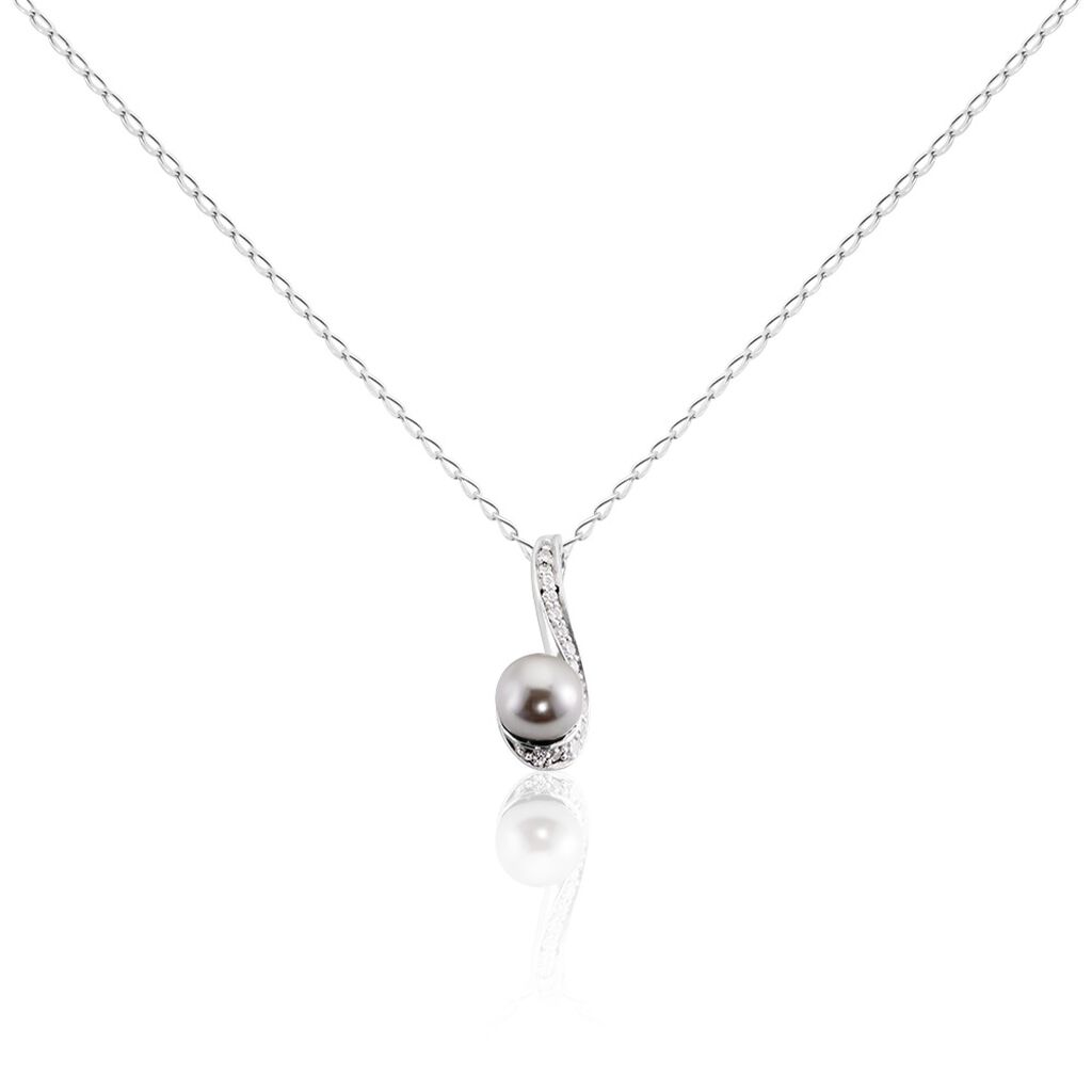 Collier Armance Argent Blanc Perle D'imitation Oxyde - Spannringe Damen | OROVIVO