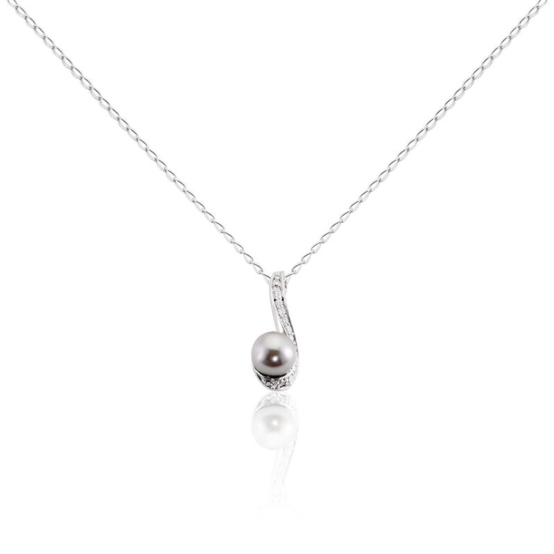 Collier Armance Argent Blanc Perle D'imitation Oxyde - Spannringe Damen | OROVIVO