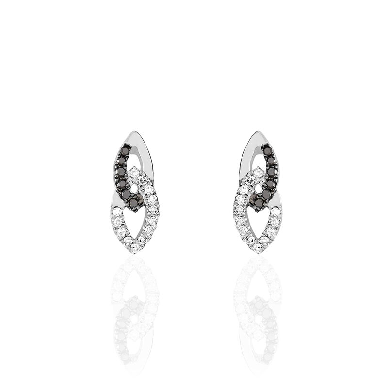 Boucles D'oreilles Puces Or Blanc Diamant - Spannringe Damen | OROVIVO