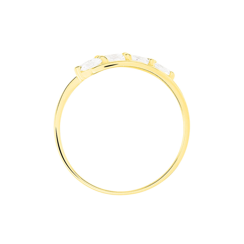 HINNA Damen Ring Gold 375 (9 Karat) Zirkonia Wei&szlig; 0,880 ct Blatt