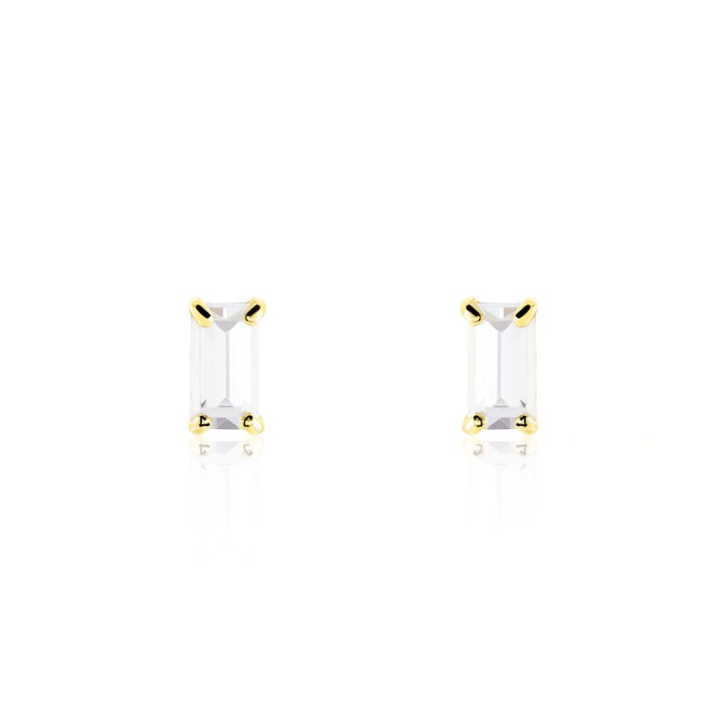 Damen Ohrstecker Gold 375 (9 Karat) Zirkonia Wei&szlig; 0,680 ct