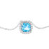 Blue crown Damen Collier Wei&szlig;gold 375 (9 Karat) Zirkonia Blau Viereck