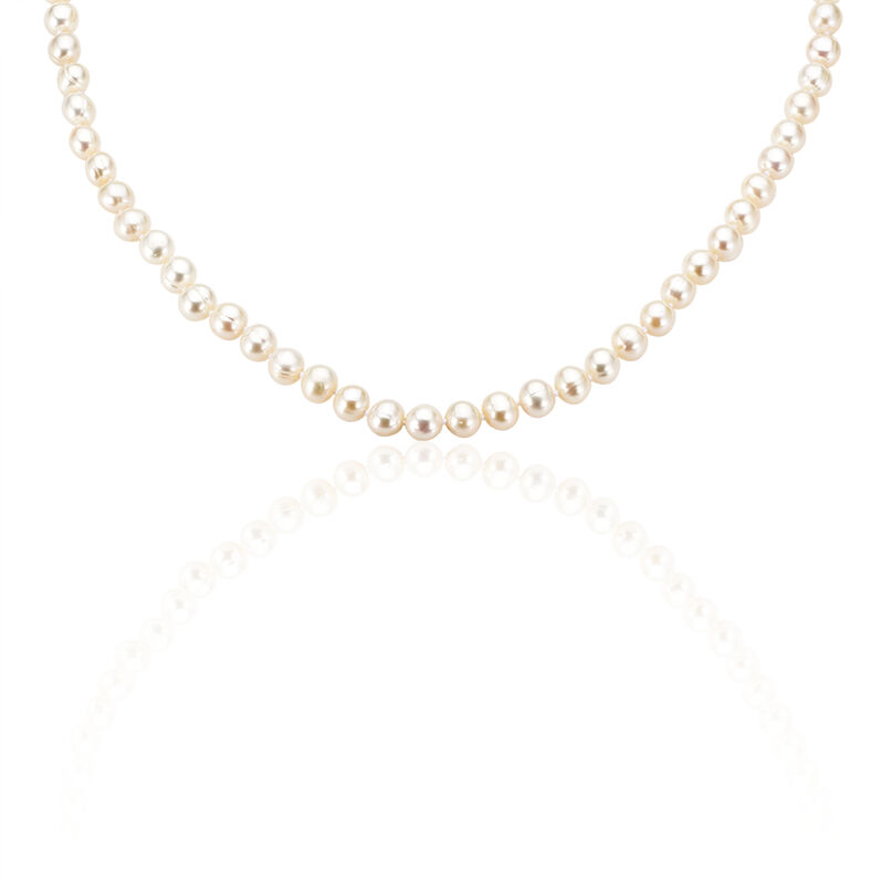 ALDEPHIA 4 Damen Collier Silber 925 Zuchtperle Perlmutt Ball B 7 mm - Halsketten Damen | OROVIVO