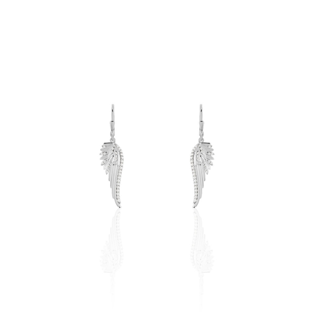 KAYLI FLÜGEL 3 Damen Ohrringe Lang Silber 925 Zirkonia Weiß Flügel, Ohrringe Lang mit Stein