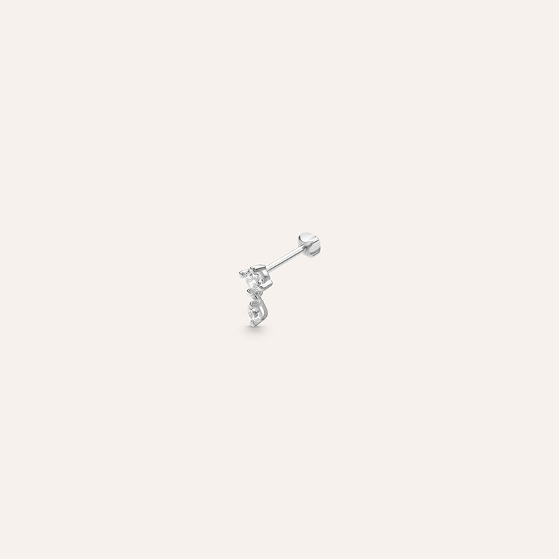 Piercing Orecchio Doppio Punto Luce Helix Ear Shine Oro Bianco Cubic Zirconia - Spannringe Damen | OROVIVO