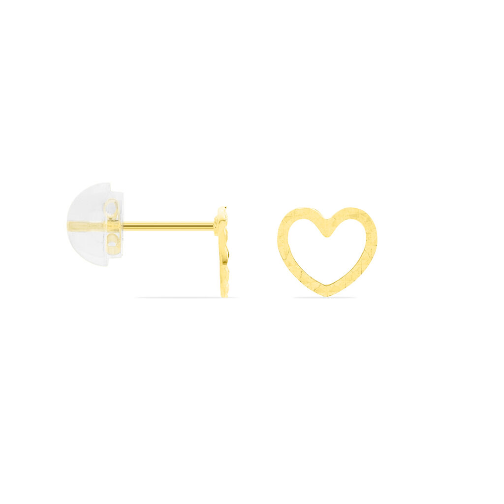 DONNA HERZ 1 Damen Ohrstecker Gold 375 (9 Karat) Herz