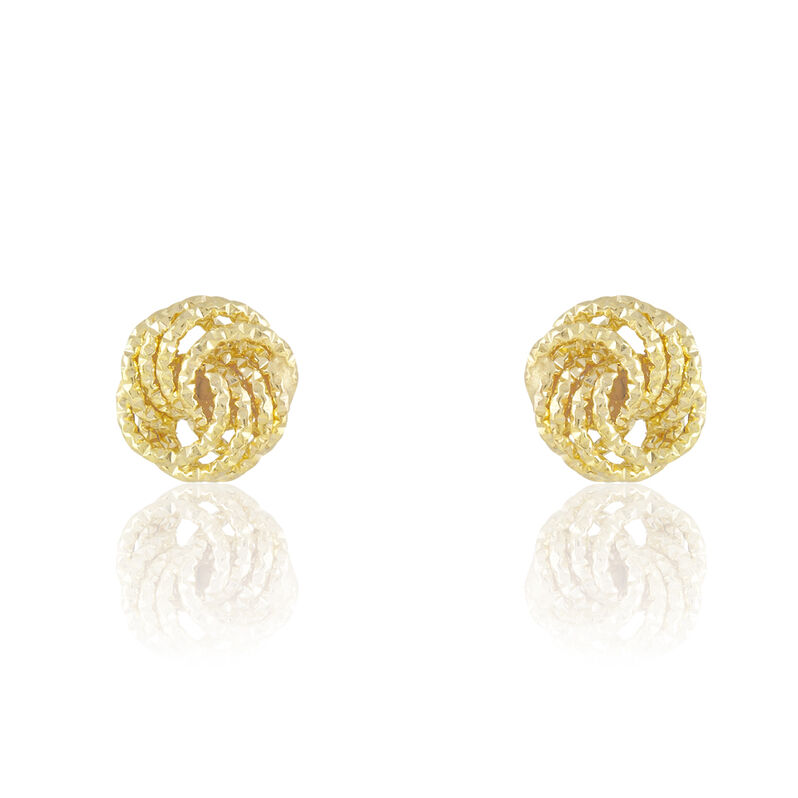 ILHAME KNOTEN 2 Damen Ohrstecker Gold 375 (9 Karat) Oval - Ohrstecker Damen | OROVIVO