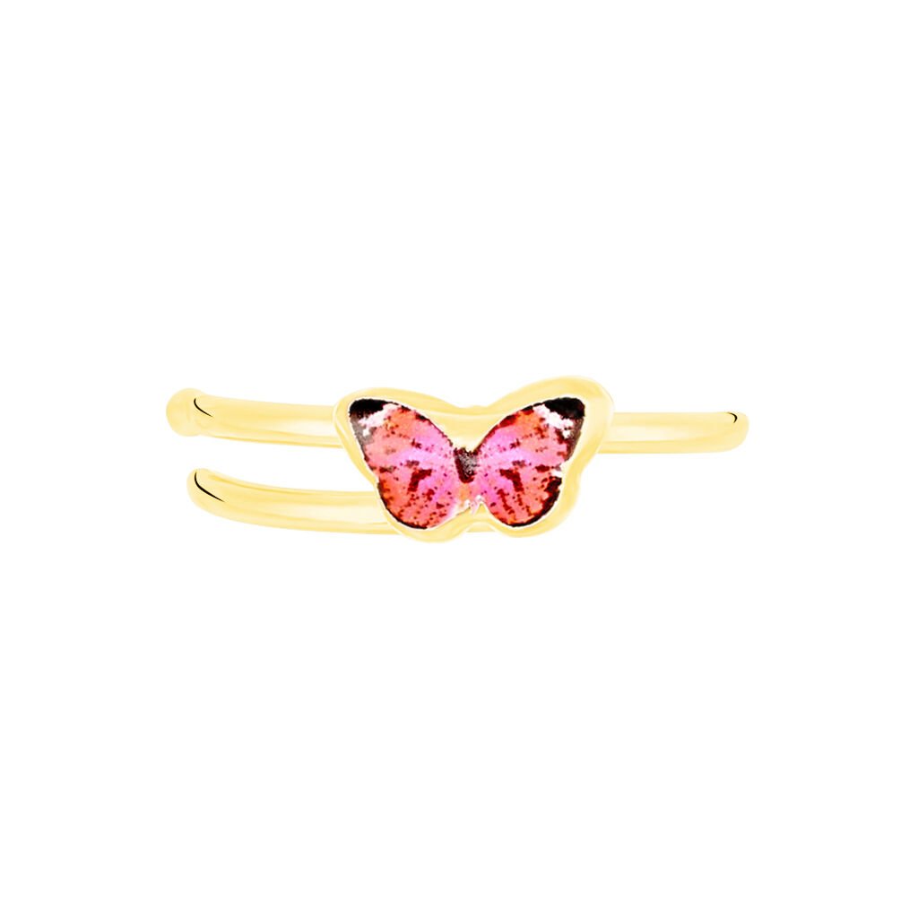 Bague Or Jaune Papillon Smalto - Spannringe Kinder | OROVIVO
