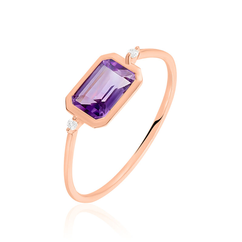Bague Or Rose Salma Amethyste Et Oxydes - Spannringe Damen | OROVIVO