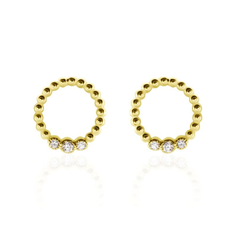 BREE Damen Ohrstecker Gold 375 (9 Karat) Zirkonia Wei&szlig; 0,05 ct - Ohrstecker Damen | OROVIVO