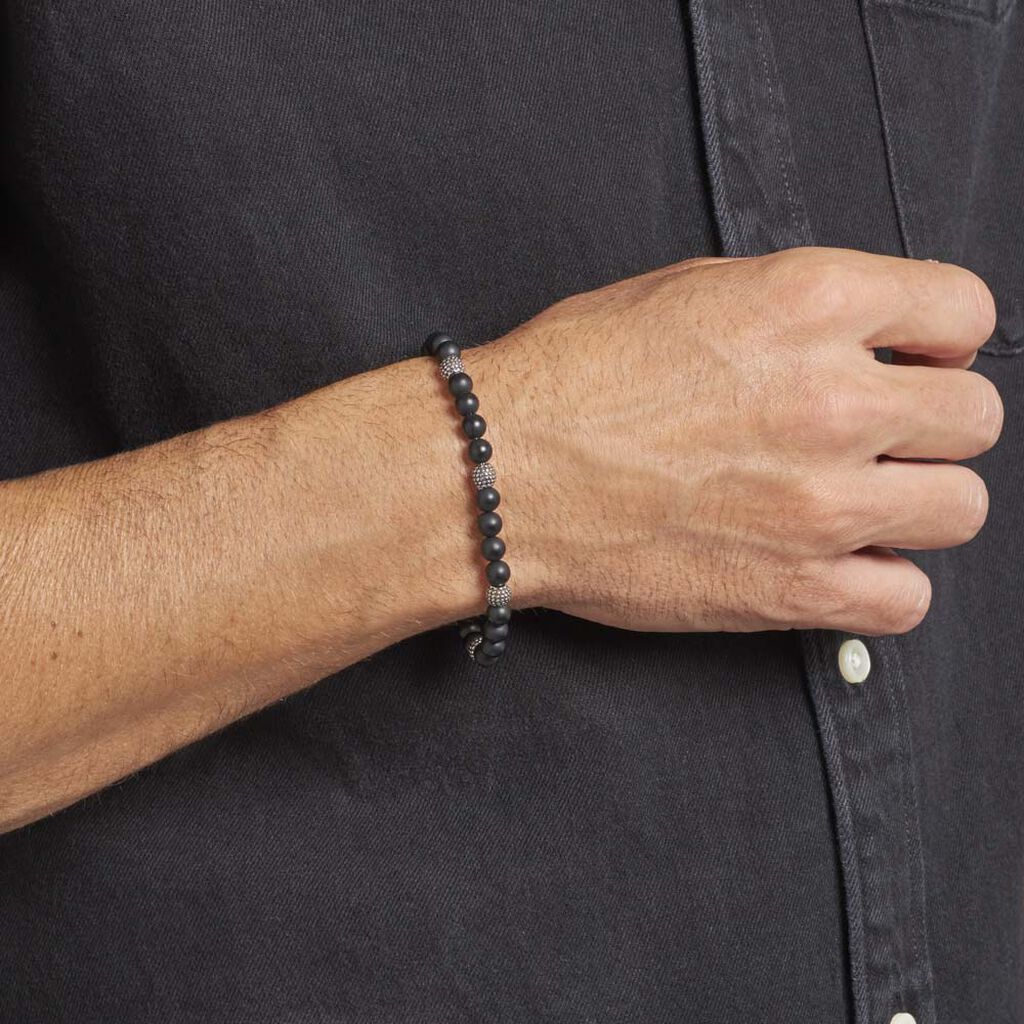 Bracelet Boules Acier Gris Laloun - Spannringe Herren | OROVIVO