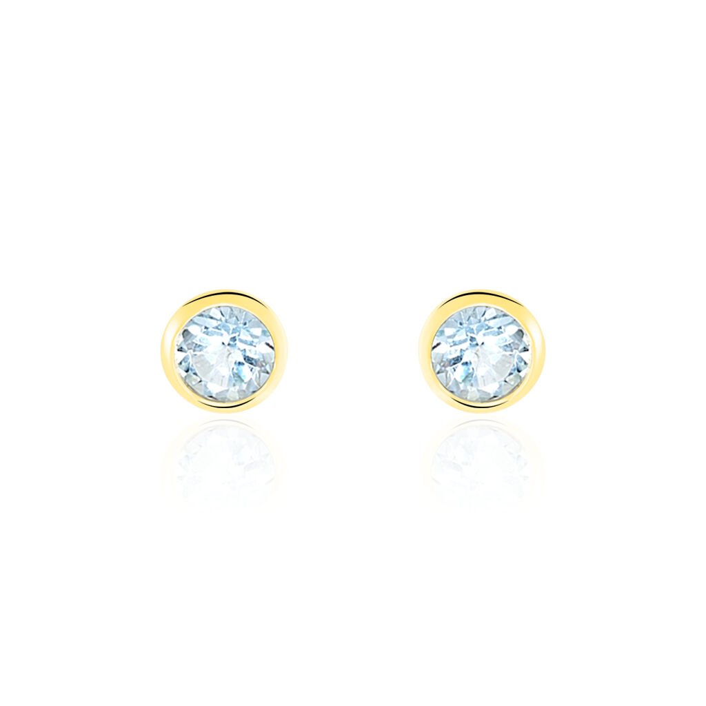 Boucles D'oreilles Puces Edy Serti Clos Or Jaune Topaze - Spannringe Damen | OROVIVO