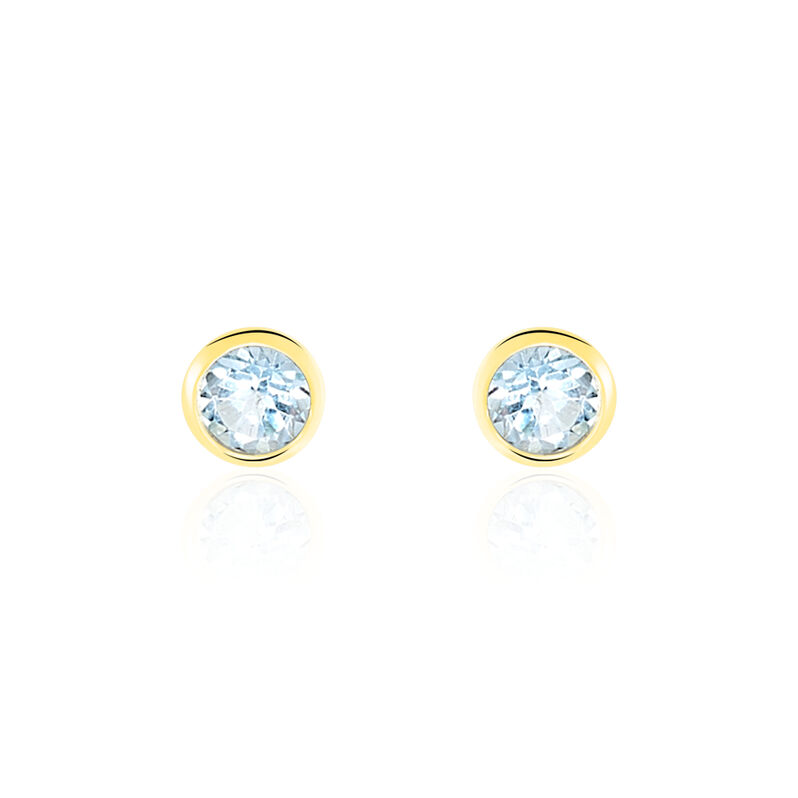 Boucles D'oreilles Puces Edy Serti Clos Or Jaune Topaze - Spannringe Damen | OROVIVO