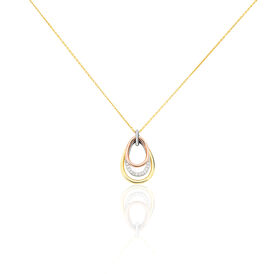 Damen Halskette Gold 375 Tricolor Zirkonia - Ketten mit Anhänger Damen | OROVIVO