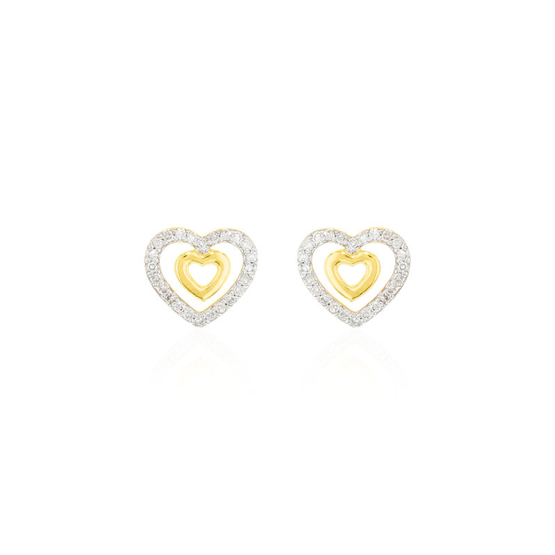 Boucles D'oreilles Puces Chiara Or Jaune Diamant - Spannringe Damen | OROVIVO