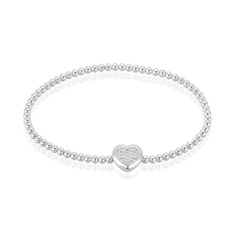 Damenkugelarmband Silber 925 Zirkonia Herz - Kugelarmbänder Damen | OROVIVO
