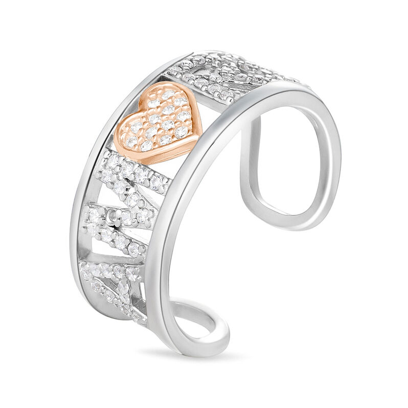 Anello Fantasia Silver Moments Argento Bicolore Bianco / Rosa Cubic Zirconia - Spannringe Damen | OROVIVO