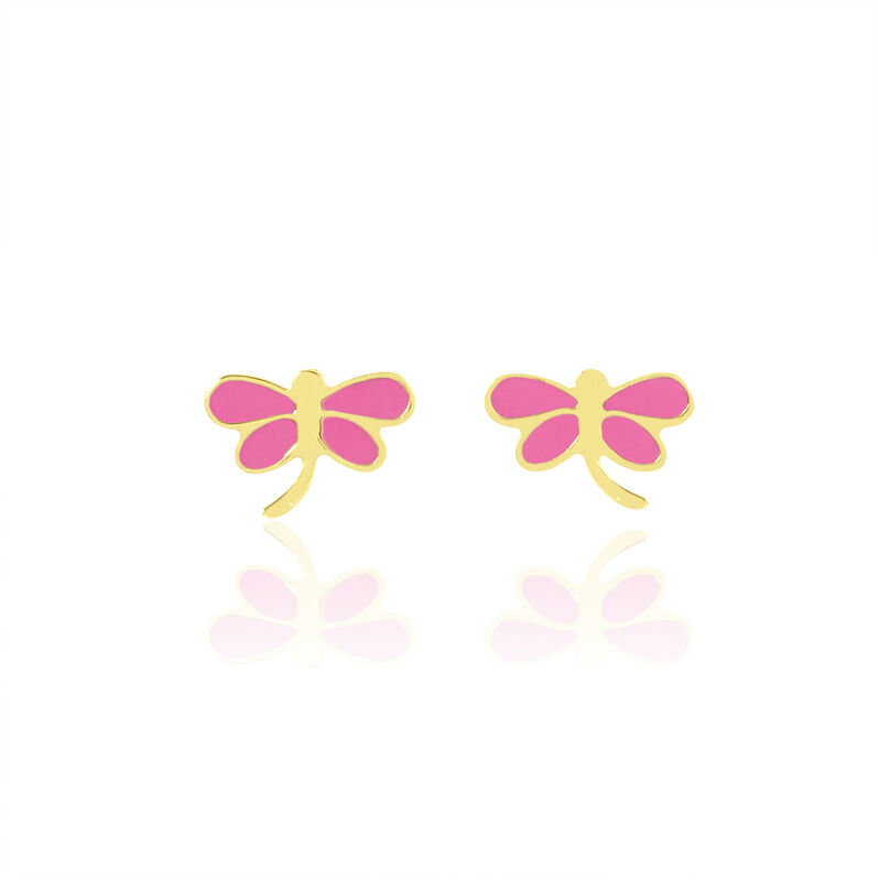 Boucles D'oreilles Puces Libellule Or Jaune - Spannringe Kinder | OROVIVO