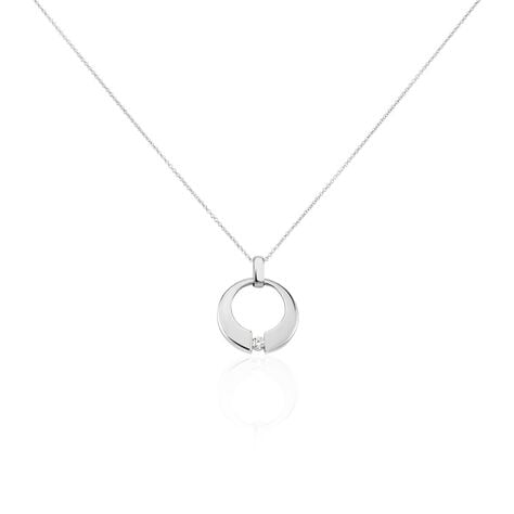 Damen Collier Weißgold 375 Diamant 0,08ct Kreis Valencia - Halsketten Damen | OROVIVO