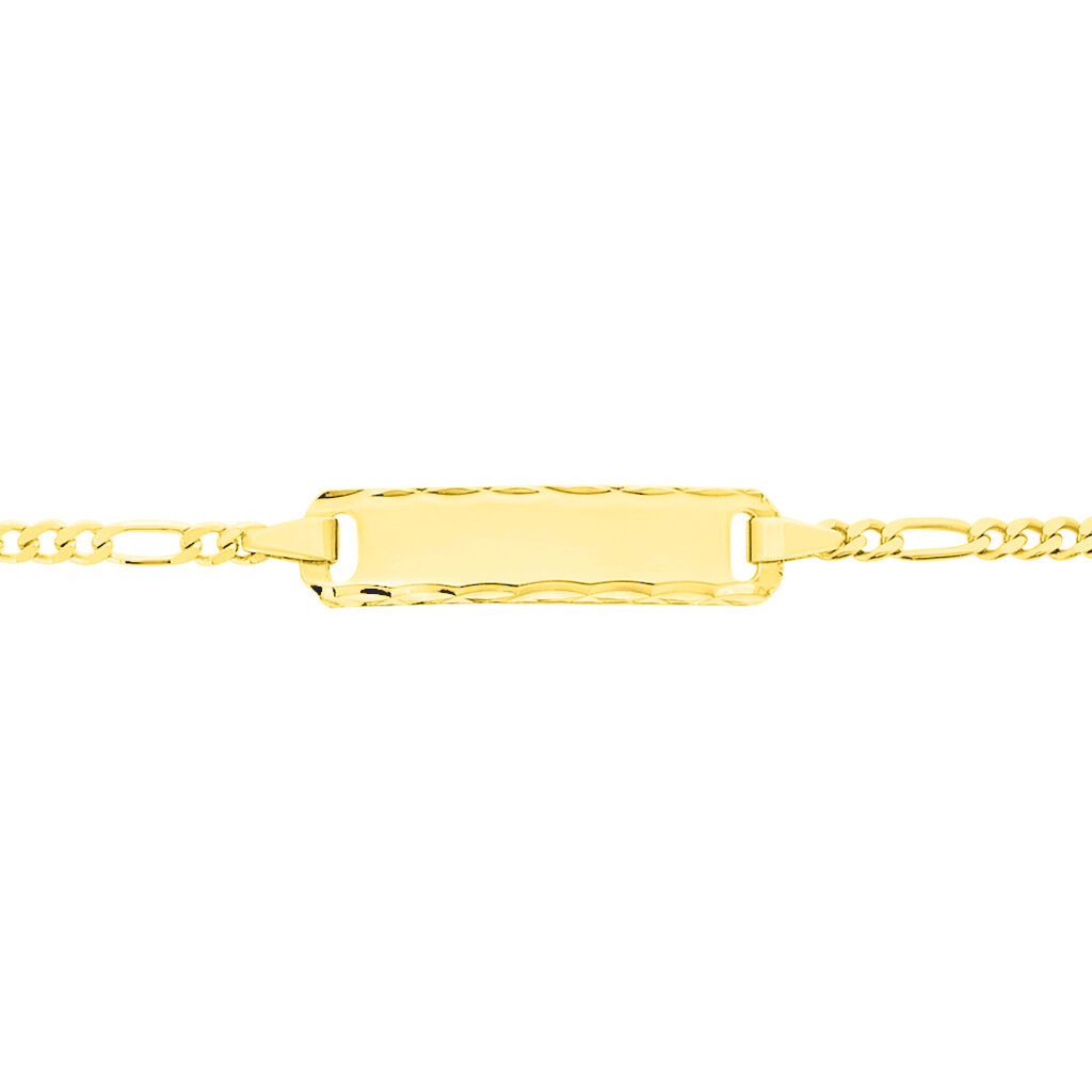 FIGARO ID Kinder ID Armband Gold 585 (14 Karat) Rechteckig - Armbänder mit Gravur Kinder | OROVIVO
