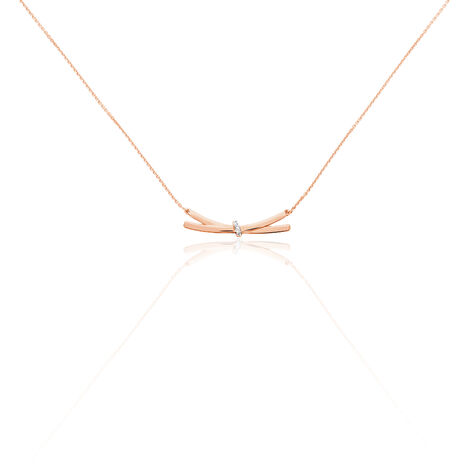 Damen Collier Rosegold 375 Diamant 0,01ct Knoten Ilvia - Halsketten Damen | OROVIVO